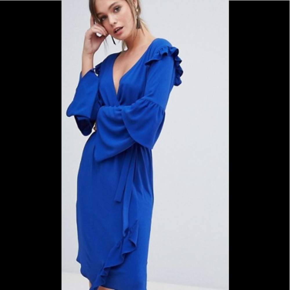 Miss Selfridge ruffle tie dress! 💙💙💙 NWT